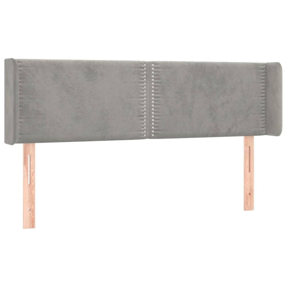 vidaXL Tăblie de pat cu aripioare gri deschis 147x16x78/88 cm catifea