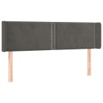 vidaXL Tăblie de pat cu aripioare gri închis 147x16x78/88 cm catifea