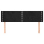 vidaXL Tăblie de pat cu aripioare negru 147x16x78/88 cm catifea