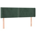 vidaXL Tăblie de pat cu aripioare verde închis 147x16x78/88 cm catifea