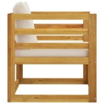 vidaXL Scaun de grădină cu perne crem, lemn masiv de acacia vidaXL Scaun de grădină cu perne crem, lemn masiv de acacia