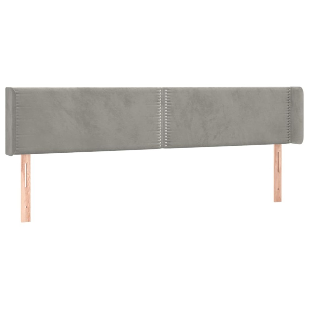 vidaXL Tăblie de pat cu aripioare gri deschis 163x16x78/88 cm catifea