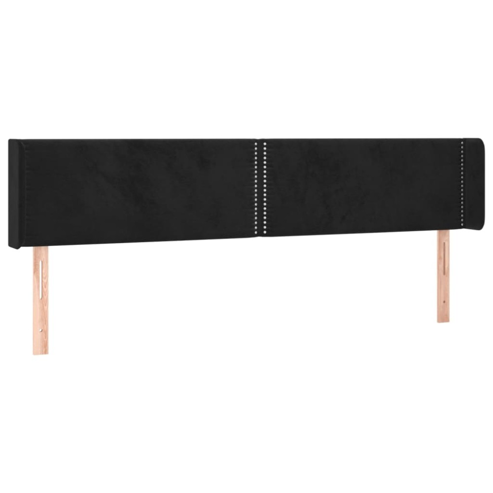 vidaXL Tăblie de pat cu aripioare negru 163x16x78/88 cm catifea