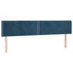 vidaXL Tăblie pat cu aripioare albastru închis 163x16x78/88 cm catifea