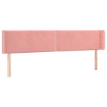 vidaXL Tăblie de pat cu aripioare roz 163x16x78/88 cm catifea