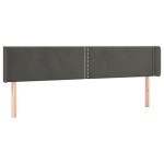vidaXL Tăblie de pat cu aripioare gri închis 183x16x78/88 cm catifea vidaXL Tăblie de pat cu aripioare gri închis 183x16x78/88 cm catifea