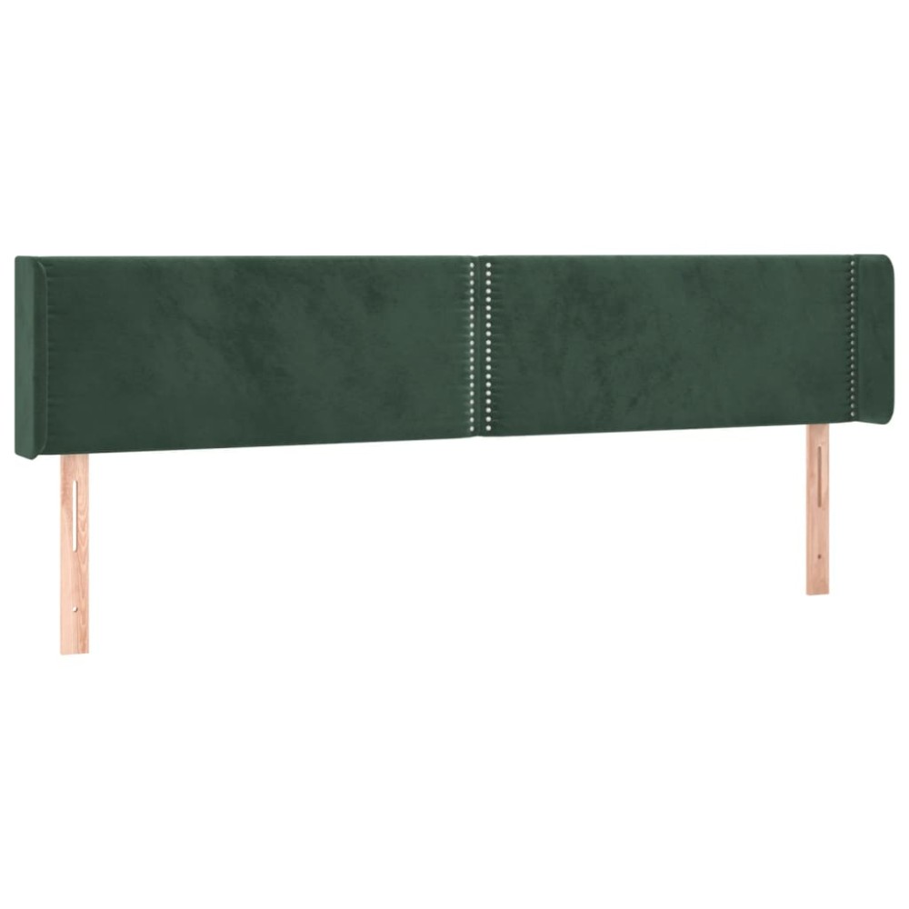vidaXL Tăblie de pat cu aripioare verde închis 183x16x78/88 cm catifea