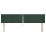 vidaXL Tăblie de pat cu aripioare verde închis 183x16x78/88 cm catifea
