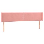 vidaXL Tăblie de pat cu aripioare roz 183x16x78/88 cm catifea