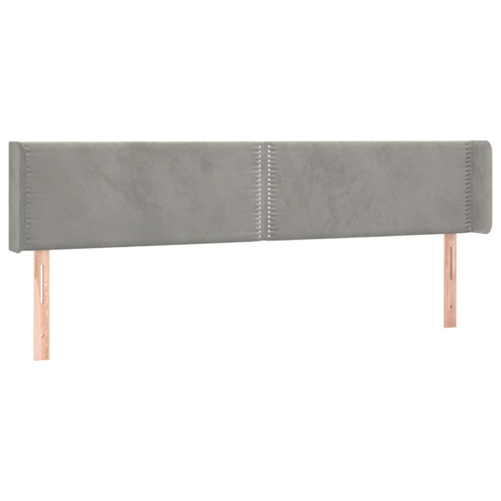 vidaXL Tăblie de pat cu aripioare gri deschis 203x16x78/88 cm catifea