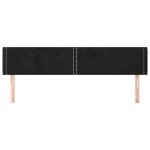 vidaXL Tăblie de pat cu aripioare negru 203x16x78/88 cm catifea