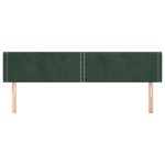 vidaXL Tăblie de pat cu aripioare verde închis 203x16x78/88 cm catifea