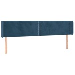 vidaXL Tăblie pat cu aripioare albastru închis 203x16x78/88 cm catifea