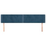 vidaXL Tăblie pat cu aripioare albastru închis 203x16x78/88 cm catifea
