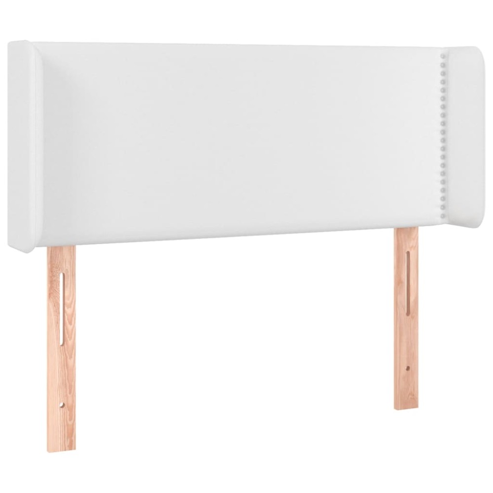 vidaXL Tăblie de pat cu aripioare alb 83x16x78/88 cm piele ecologică