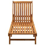 vidaXL Șezlong de plajă, lemn masiv de acacia vidaXL Șezlong de plajă, lemn masiv de acacia