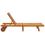 vidaXL Șezlong de plajă, lemn masiv de acacia vidaXL Șezlong de plajă, lemn masiv de acacia