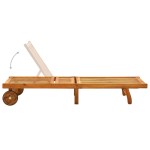 vidaXL Șezlong de plajă, lemn masiv de acacia vidaXL Șezlong de plajă, lemn masiv de acacia