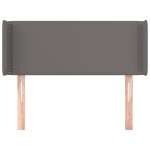vidaXL Tăblie de pat cu aripioare gri 93x16x78/88 cm piele ecologică