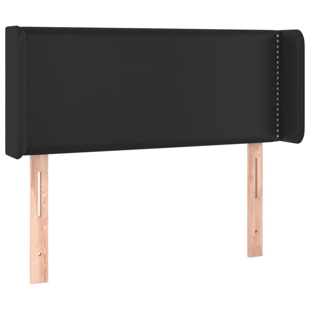 vidaXL Tăblie de pat cu aripioare negru 103x16x78/88cm piele ecologică