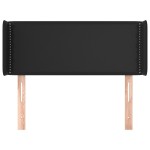 vidaXL Tăblie de pat cu aripioare negru 103x16x78/88cm piele ecologică