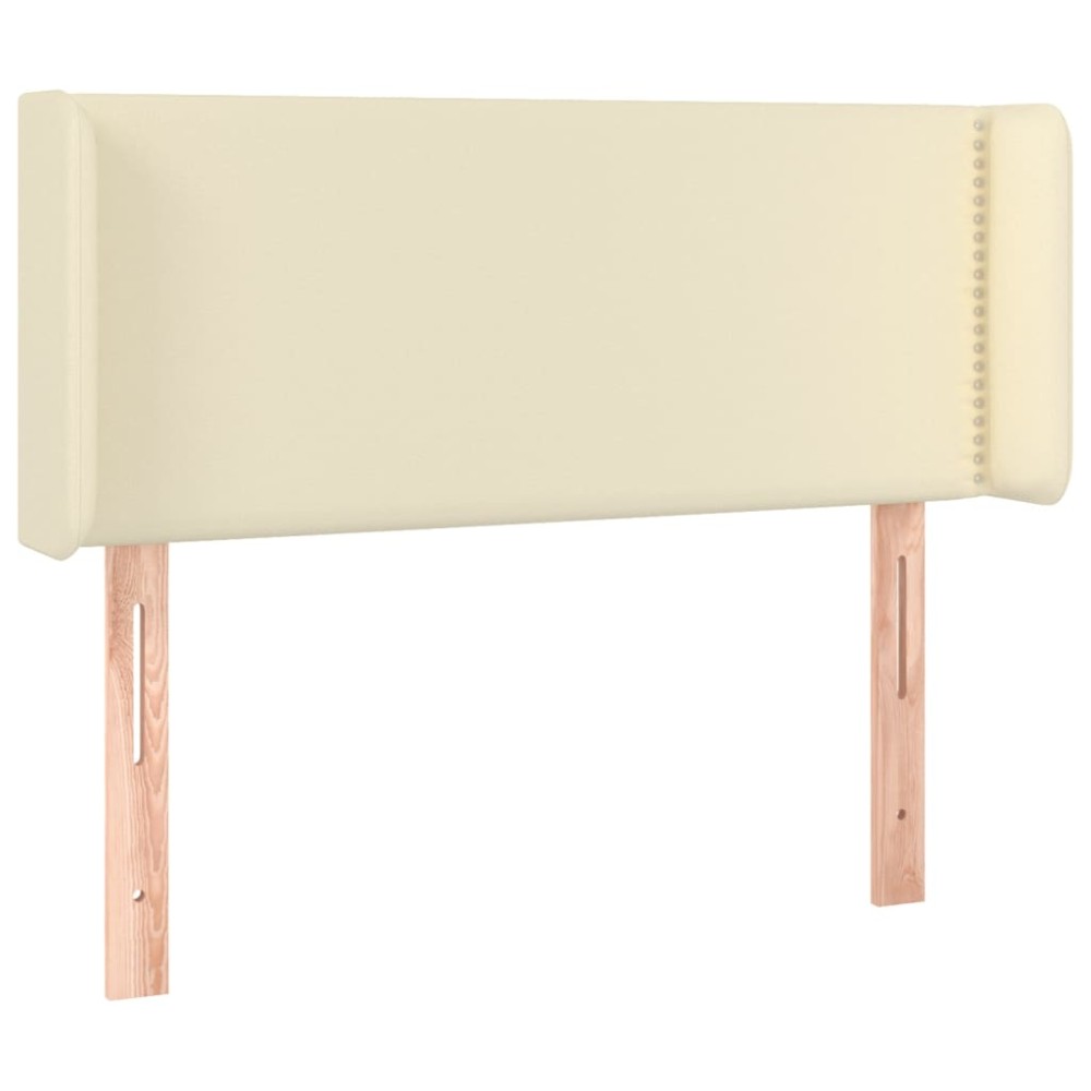 vidaXL Tăblie de pat cu aripioare crem 103x16x78/88 cm piele ecologică