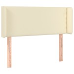 vidaXL Tăblie de pat cu aripioare crem 103x16x78/88 cm piele ecologică vidaXL Tăblie de pat cu aripioare crem 103x16x78/88 cm piele ecologică