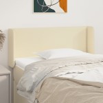 vidaXL Tăblie de pat cu aripioare crem 103x16x78/88 cm piele ecologică vidaXL Tăblie de pat cu aripioare crem 103x16x78/88 cm piele ecologică