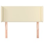 vidaXL Tăblie de pat cu aripioare crem 103x16x78/88 cm piele ecologică vidaXL Tăblie de pat cu aripioare crem 103x16x78/88 cm piele ecologică