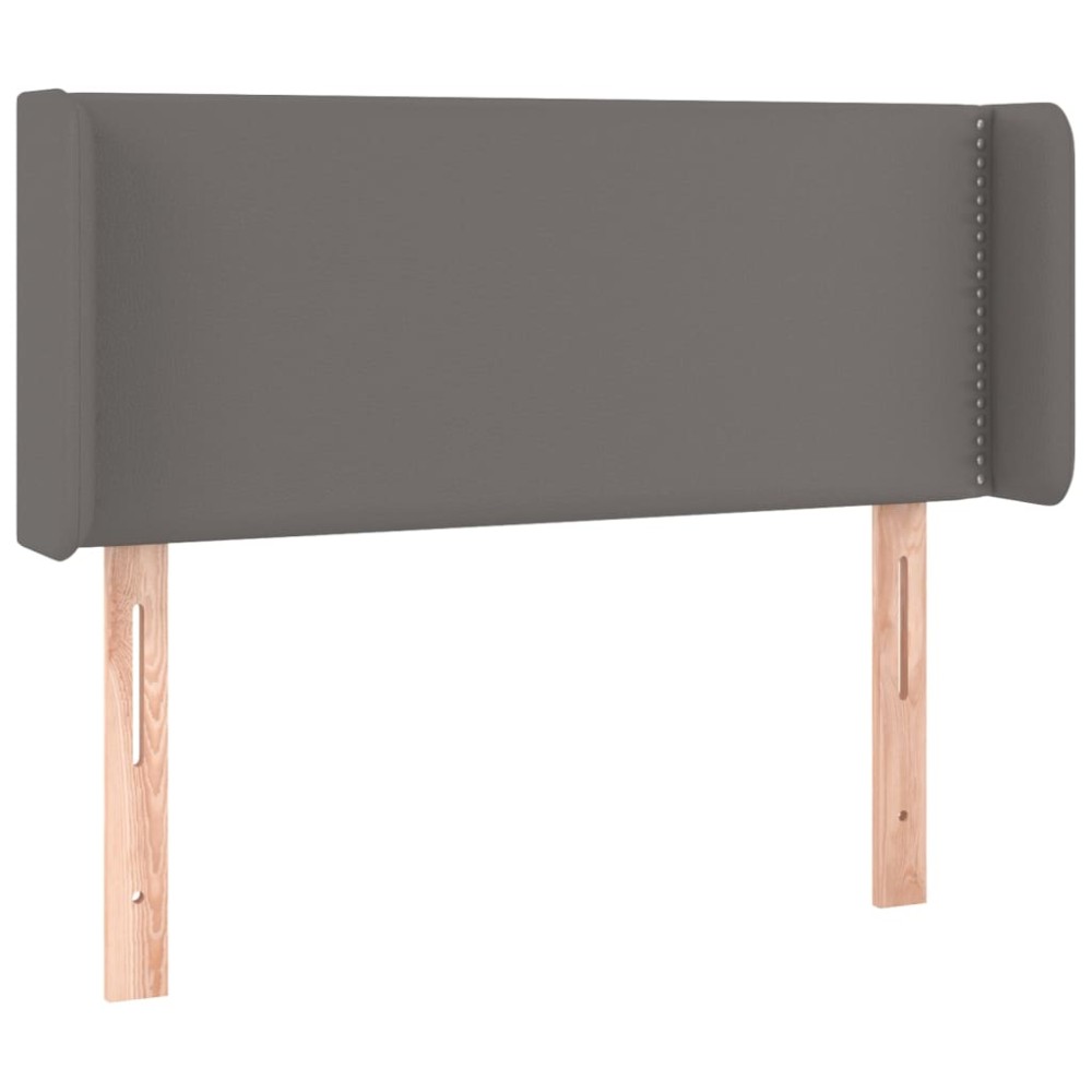 vidaXL Tăblie de pat cu aripioare gri 103x16x78/88 cm piele ecologică