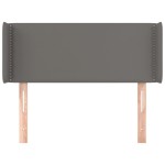vidaXL Tăblie de pat cu aripioare gri 103x16x78/88 cm piele ecologică