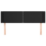 vidaXL Tăblie de pat cu aripioare negru 147x16x78/88cm piele ecologică