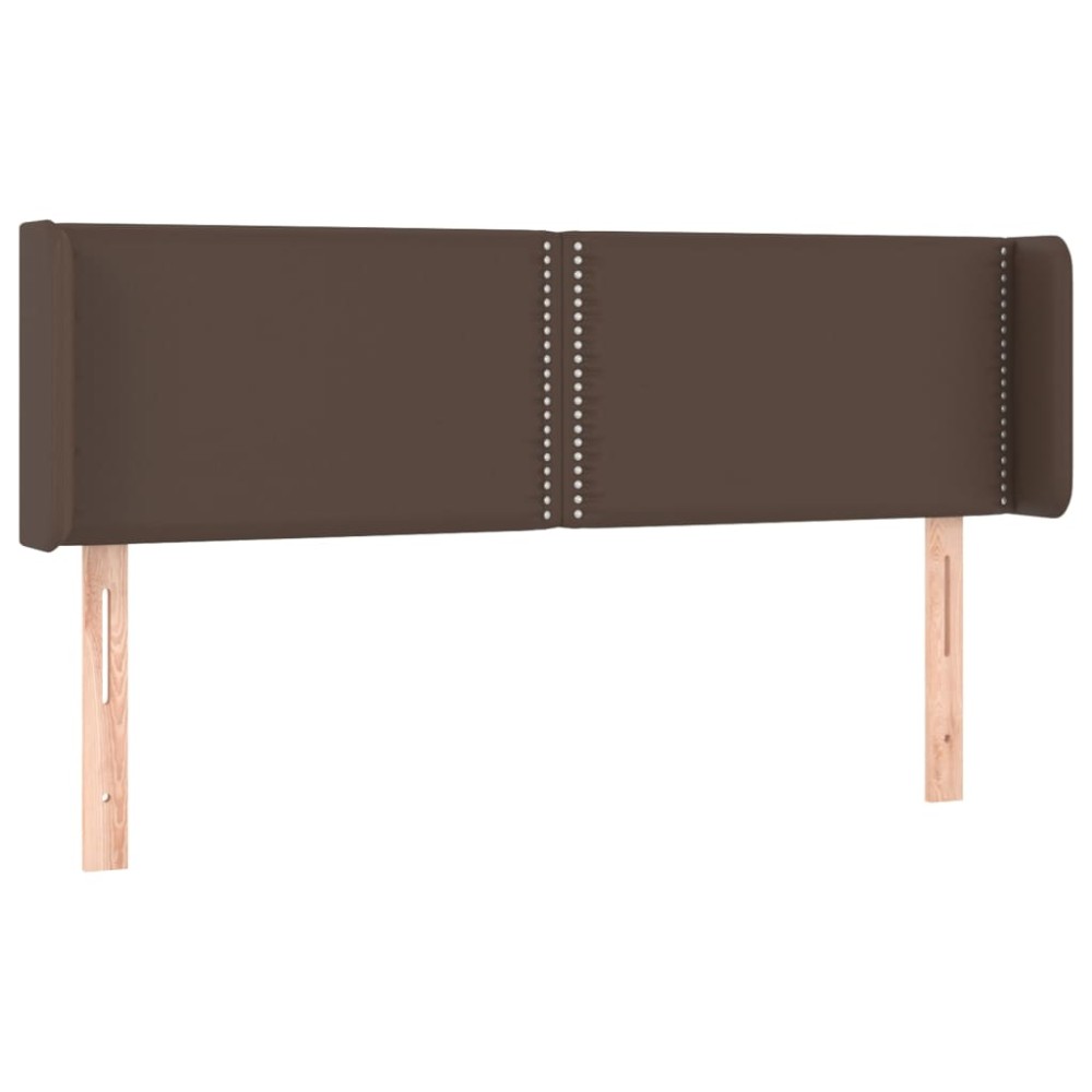 vidaXL Tăblie de pat cu aripioare maro 147x16x78/88 cm piele ecologică