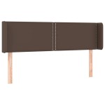 vidaXL Tăblie de pat cu aripioare maro 147x16x78/88 cm piele ecologică