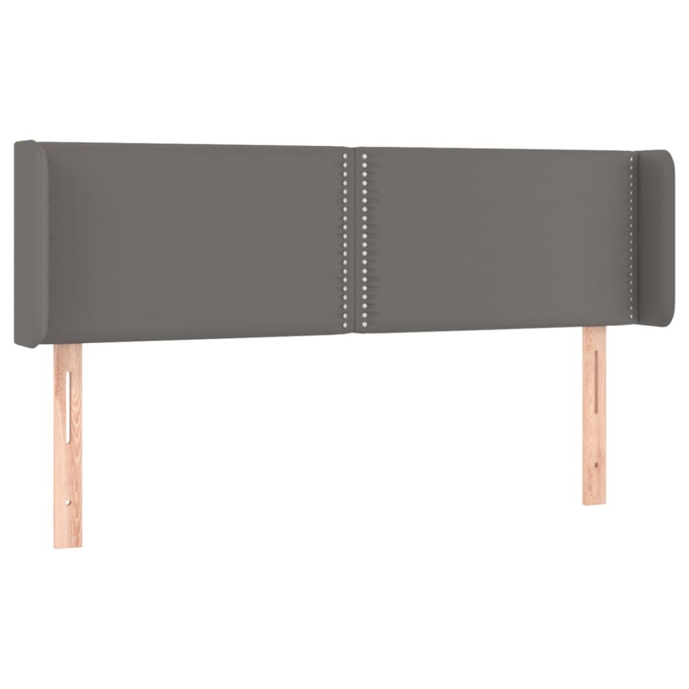 vidaXL Tăblie de pat cu aripioare gri 147x16x78/88 cm piele ecologică