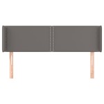 vidaXL Tăblie de pat cu aripioare gri 147x16x78/88 cm piele ecologică