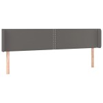 vidaXL Tăblie de pat cu aripioare gri 183x16x78/88 cm piele ecologică
