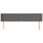 vidaXL Tăblie de pat cu aripioare gri 183x16x78/88 cm piele ecologică