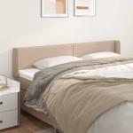 vidaXL Tăblie pat cu aripioare cappuccino 183x16x78/88 cm piele eco vidaXL Tăblie pat cu aripioare cappuccino 183x16x78/88 cm piele eco