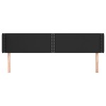 vidaXL Tăblie de pat cu aripioare negru 203x16x78/88cm piele ecologică