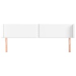 vidaXL Tăblie de pat cu aripioare alb 203x16x78/88 cm piele ecologică