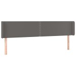 vidaXL Tăblie de pat cu aripioare gri 203x16x78/88 cm piele ecologică