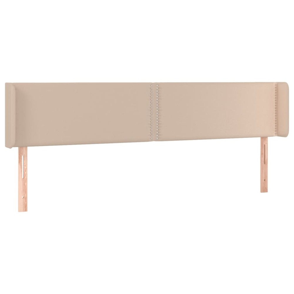 vidaXL Tăblie pat cu aripioare cappuccino 203x16x78/88 cm piele eco