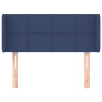 vidaXL Tăblie de pat cu aripioare albastru 83x16x78/88 cm textil