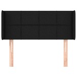 vidaXL Tăblie de pat cu aripioare negru 93x16x78/88 cm textil