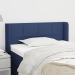 vidaXL Tăblie de pat cu aripioare albastru 93x16x78/88 cm textil vidaXL Tăblie de pat cu aripioare albastru 93x16x78/88 cm textil