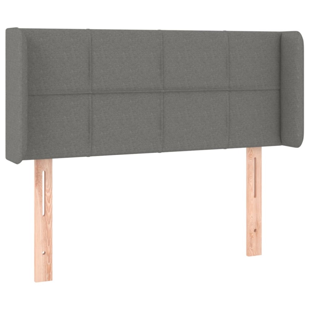 vidaXL Tăblie de pat cu aripioare gri închis 103x16x78/88 cm textil