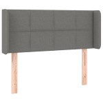 vidaXL Tăblie de pat cu aripioare gri închis 103x16x78/88 cm textil