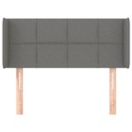 vidaXL Tăblie de pat cu aripioare gri închis 103x16x78/88 cm textil