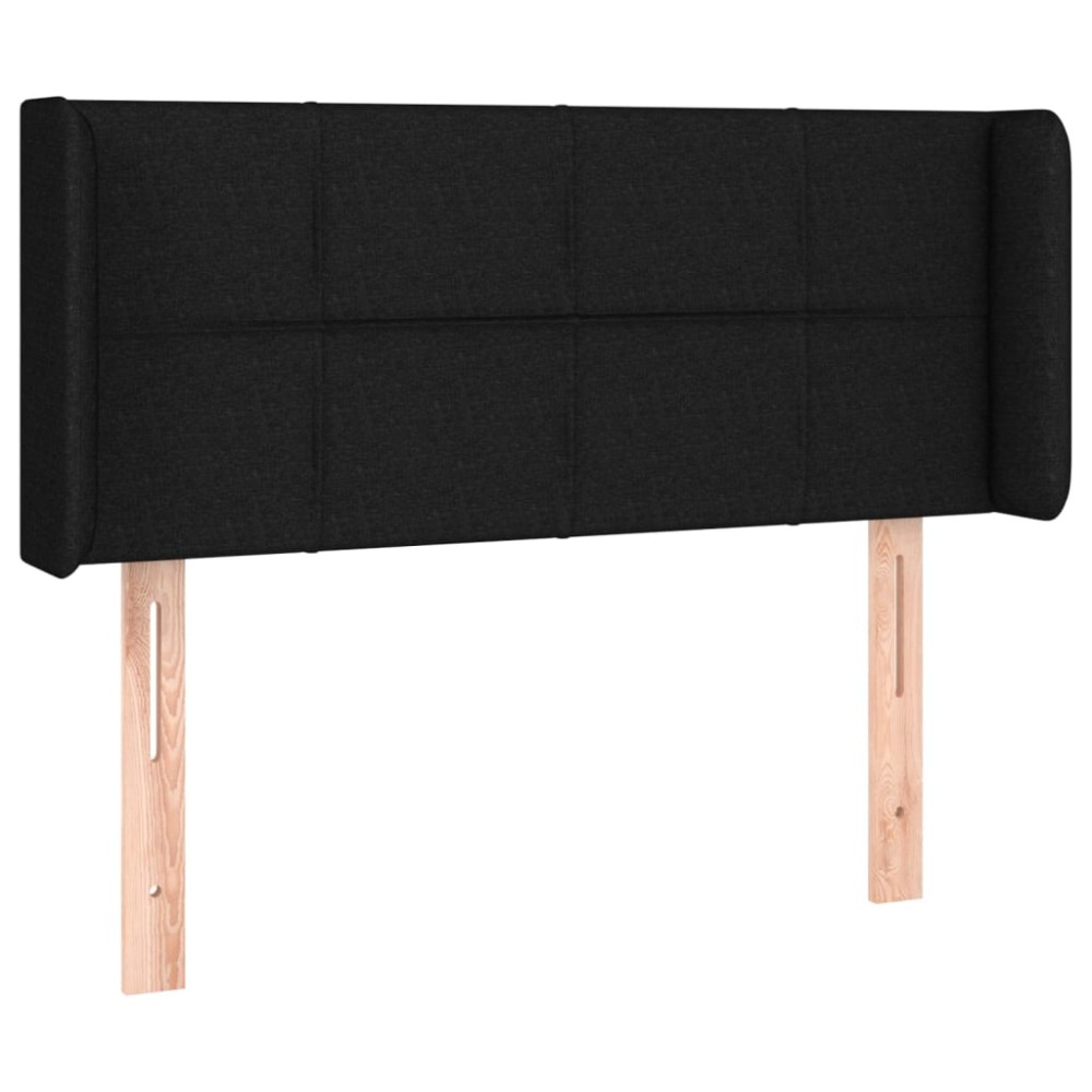 vidaXL Tăblie de pat cu aripioare negru 103x16x78/88 cm textil